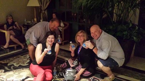 Ceridianites don't let a power outage in Vegas stop the fun. Networking continues by flashlight. #CeridianINSIGHTS