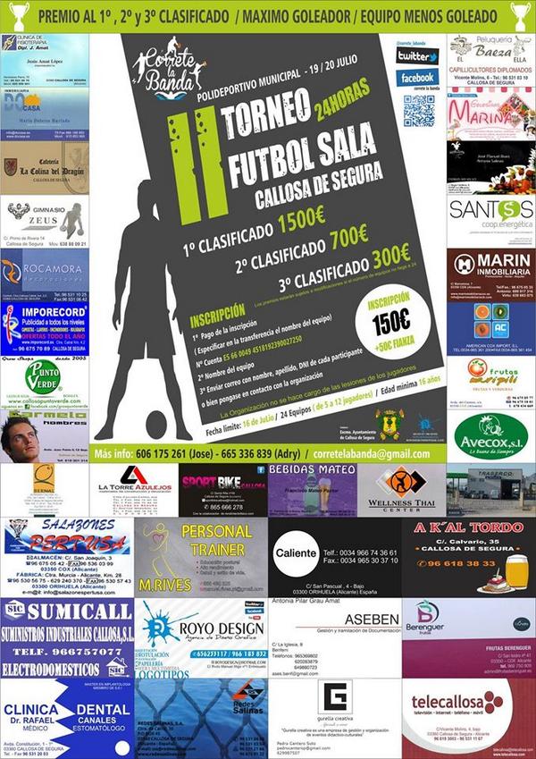 "<a href="/correte_labanda/">¡Córrete la Banda!</a>: <a href="/FutbolsalaMula/">Futbol sala Mula</a> Este sábado arranca en Callosa de Segura un torneo con 1500 € de primer premio >> "