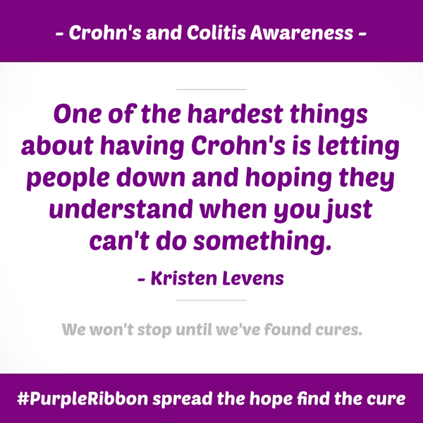 Crohn's and Colitis Awareness #PurpleRibbon