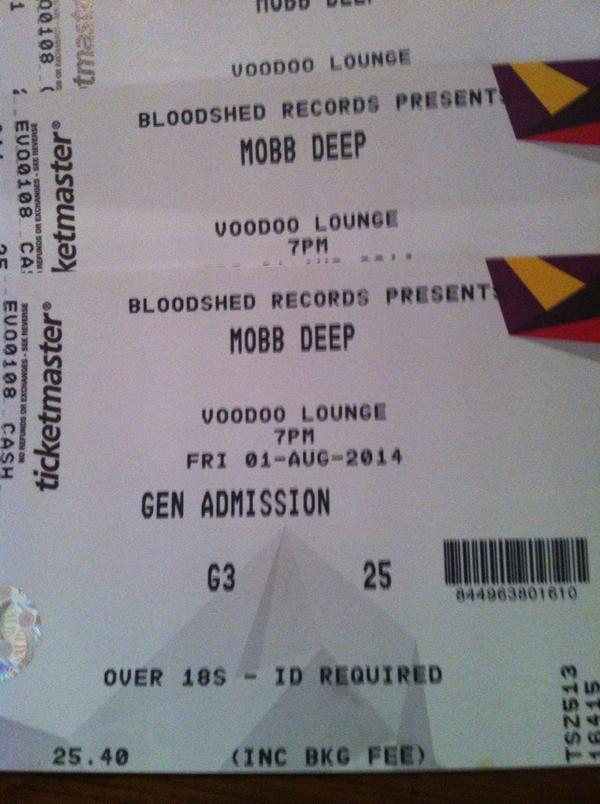 SnowLostEnemy's tweet photo. Mobb Deep tickets come though the door today for when @TheLostEnemy r supporting them in Dublin on 1st August #DWYF http://t.co/62kLtDjNDy