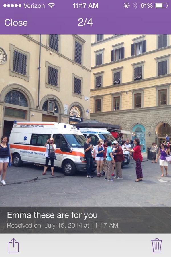 emmacornz's tweet image. What @jcornz sends me from Italy #EMTProblems