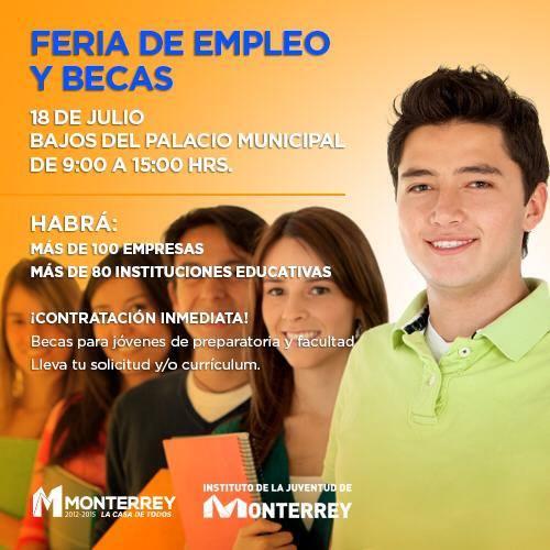 lizrosasc's tweet photo. #FeriadelEmpleo para jóvenes habrá oportunidades de trabajo y becas para prepa y facultad #Monterrey @Cicmty http://t.co/iVnMTvTpi6