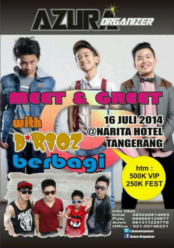 H-1 MEET &amp; GREET <a href="/cjriscjr/">CJR</a> WITH <a href="/DRIOZ_Official/">D*RIOZ band</a>  @ Narita Hotel Tangerang <a href="/AzuraOrganizer/">Azura Organizer</a>