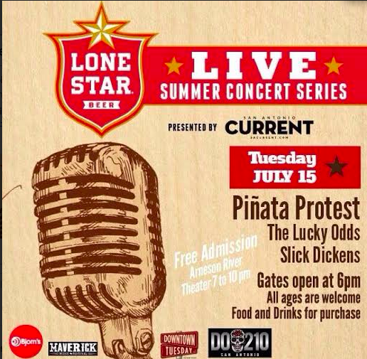 keepSAreal's tweet photo. @SAcurrent hosts @lonestarbeer live summer concert series 2nite @ 6 @pinataprotest @TheLuckyOdds @SlickDickens + more http://t.co/dU3hXPKI0v