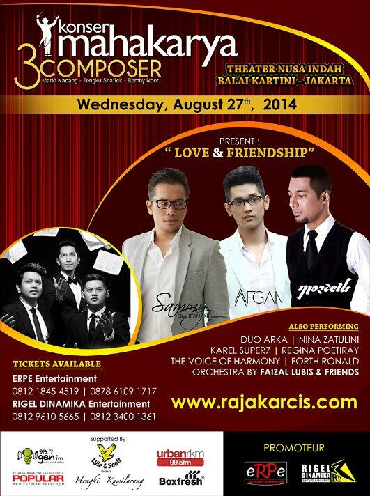 Mahakarya 3COMPOSER "LOVE &amp; FRIENDSHIP" @zildjianizme <a href="/afgansyah_reza/">-</a> @MarcellSiahaans <a href="/Paranada_ID/">Official Paranada</a> <a href="/afganLOVEmelulu/">AFGANISME</a>