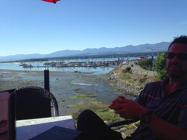 Pre game lunch @ the black fin in Comox. Looking forward to Sleggs Pro Am. #carbloading