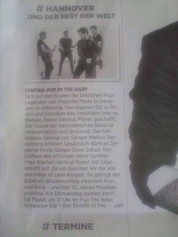 Riesen Dankeschön an @HAZ_Hannover     #verticalplanet #hannover #neuemusik #livemusik