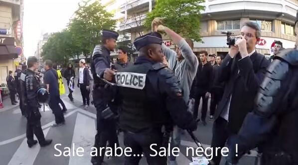 Alkanz's tweet photo. .@NPolony les nervis de la LDJ hurlant sales nègres sales arabes devant policiers on en parle? http://t.co/Fw7W0Bc5bM http://t.co/onRb6p6DDu