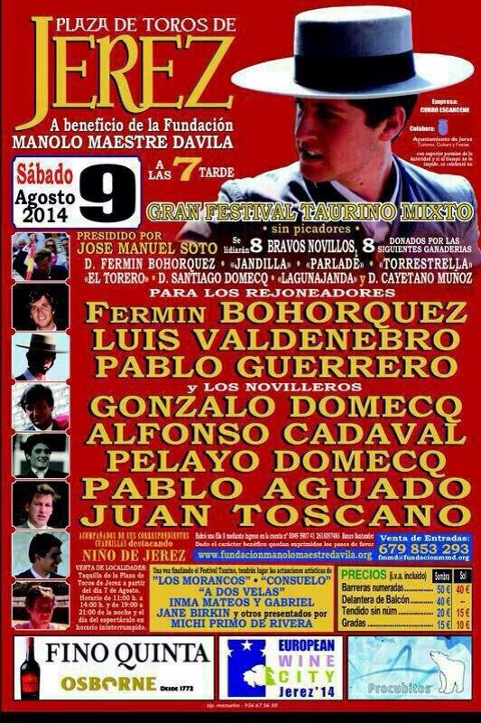 santidm98's tweet photo. Festival taurino benéfico próximo sábado 9 de agosto en Jerez! #FundaciónManuelMaestreDávila RT! http://t.co/VEKpmmLr3P