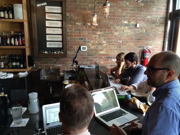 PinnacleImports's tweet photo. Matt with @SevenFiftyHQ training the Birmingham reps @octanecoffee http://t.co/P37C2aLWUQ