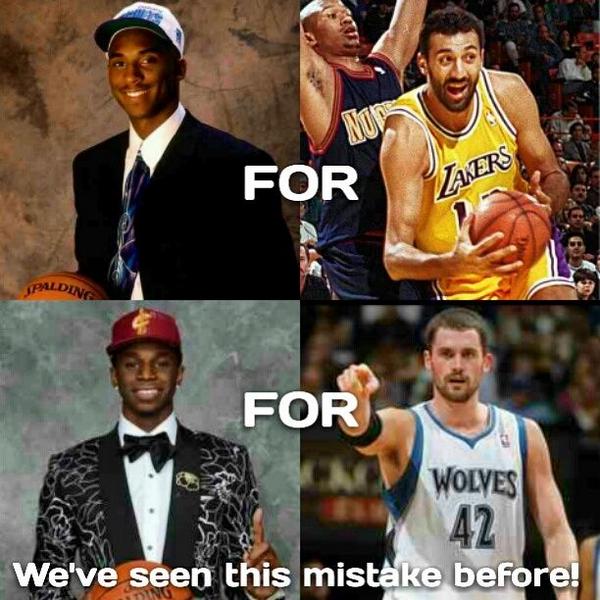 STAX919's tweet image. Cavs don't do it...... #AndrewWiggins #Kobe #VladeDivac #KevinLove #Cavs #Trade #dontdoit