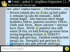 Salah satu kesaksian produk kami dr konsumen menado, let's read guys ;) invite pin:261BDB8F