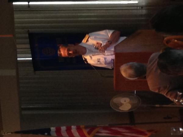mchusker's tweet photo. Vice Admiral Thomas Copeman addresses the Downtown Lincoln Rotary as part of Navy Week.  #navyweekomaha http://t.co/i03Iwj80B2