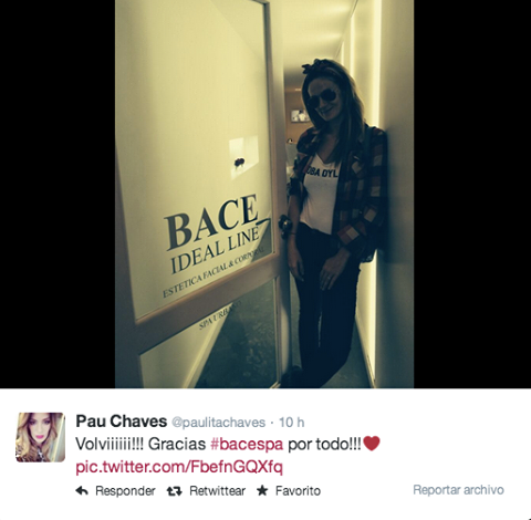 bacespa_ok's tweet photo. @paulitachaves también volvió a cuidarse y mimarse en BACE http://t.co/wcQEQUeyOS