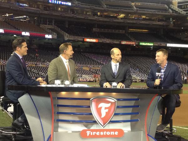 MLBNetwork's tweet photo. Winning pitcher @Max_Scherzer joins the guys on #MLBTonight from Target Field. Tune in NOW on @MLBNetwork! http://t.co/23U08qGaqp