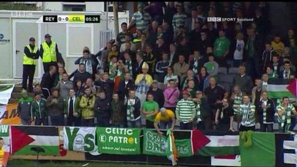MehdiAHG's tweet photo. Celtic fans showed solidarity with #Palestine during their champions league qualifier match in #Iceland. CLASS! http://t.co/TCK9twhmJp