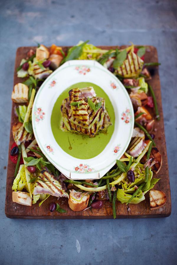 #recipeoftheday lovely people Griddled tuna kinda niçoise salad with homemade basil dressing goo.gl/luzRXt