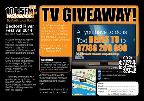 In2beats Broadcasting LIVE this weekend at Bedford River Festival #MeetTheDJs #BedfordEvent #Giveaways