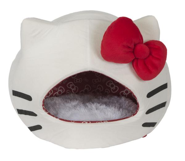 How adorable is this Hello Kitty cat bed?! Visit knightsbridgepets.co.uk #HelloKitty #CatLuxury