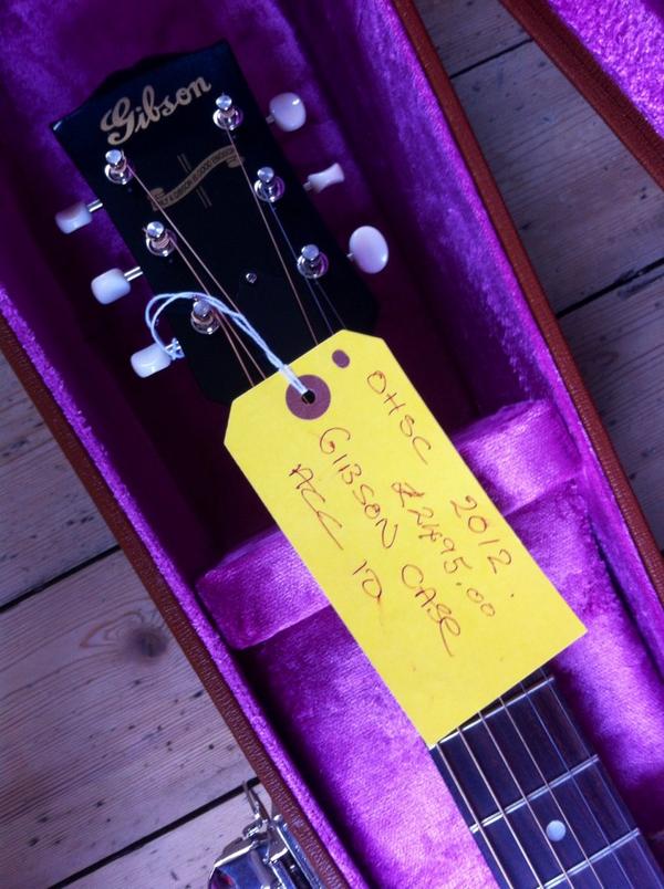 pumphouselouth's tweet photo. First on the Old Hat demos today, a £2.5k #Gibson J-45 http://t.co/owCqbL2ixL