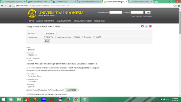 yosramba's tweet photo. Keren bgt Sausan @S_Patibrata 48'13 keterima di FK UI lewat SBMPTN. Sejarah baru :D
Angin segar buat @EmpatLapan2015 http://t.co/Zdc7DQBTHC