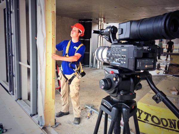 Vanochtend hebben wij opnames gemaakt in Eindhoven voor Timmerfabriek Webo uit Rijssen.
