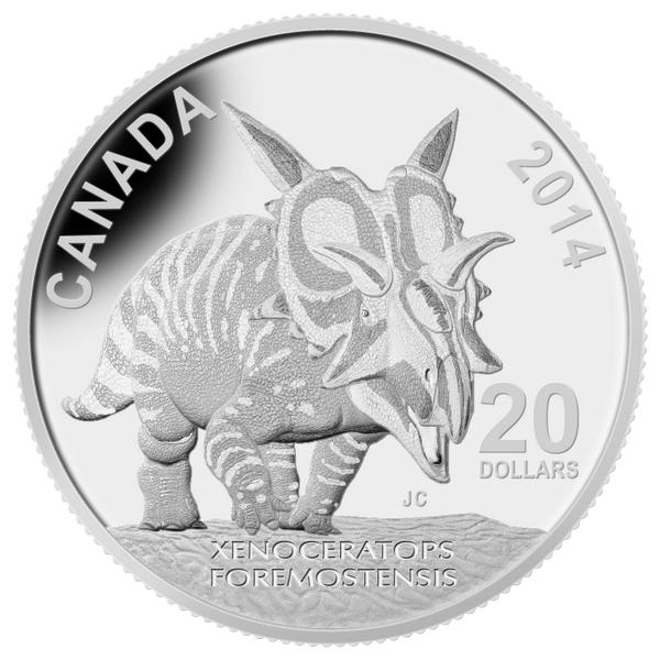 CanadianMint's tweet image. With a name like ‘Foremostensis’, can you guess where in Canada this dinosaur was discovered?