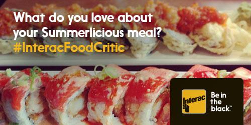 INTERAC's tweet photo. Hitting a @LiciousTO hotspot? Tweet your review with #InteracFoodCritic &amp; you could win $200! http://t.co/ZY9cH9ze9o http://t.co/2tiyMbCv0M