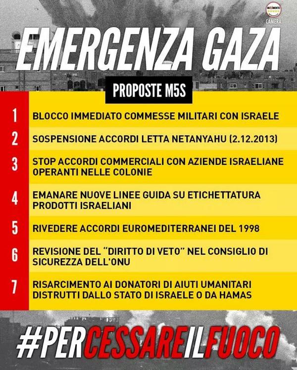 AngeloTofalo's tweet photo. I 7punti per #percessareilfuoco. 
Proposta #M5S. #StopBombingGaza http://t.co/5FJROgHUgN