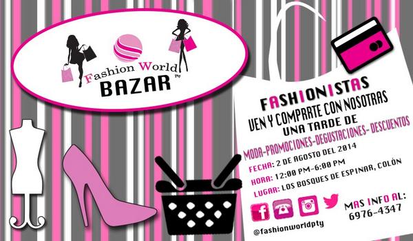 FashionWorldPty's tweet photo. GRAN BAZAR .. 2 de Agosto!!!!! No te lo pierdas!! Dale RT!! 😽 http://t.co/ay8Ww4B98f