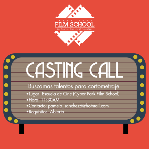 ¡Casting call! <a href="/CPFilmSchool/">CyberParkFilmSchool</a> busca talentos para cortometraje."