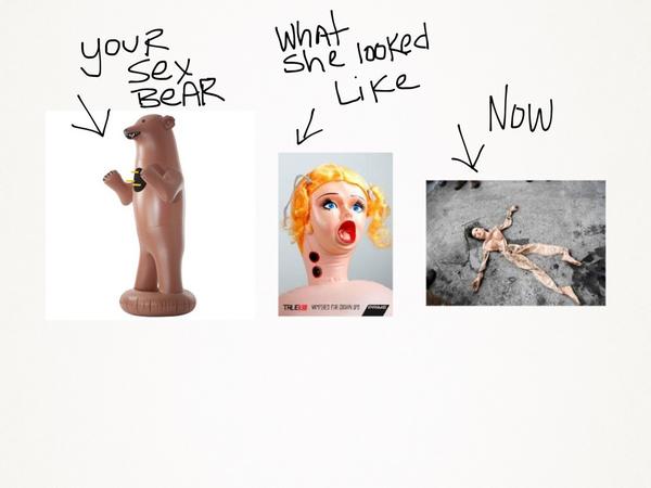 lambchops1's tweet photo. look at what your inflatable sex bear did....  @DudeInABearSuit http://t.co/gOWyCGj39f
