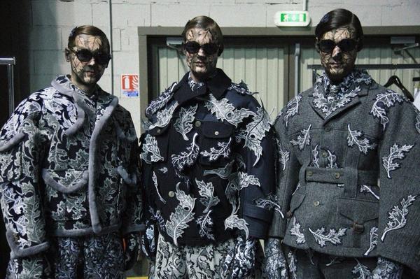 ThomBrowne's tweet photo. ... camouflage ... backstage fall 2014 photo: #paolosimi @Essential_Homme http://t.co/blCFiglV5v