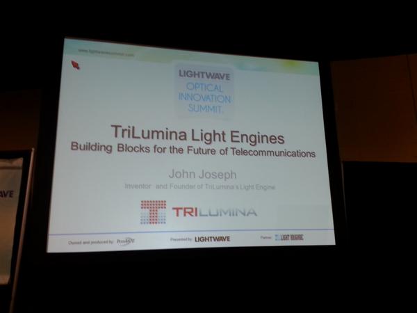 LightwaveSummit's tweet photo. #LOIS2014 lunch presentation: Building Blocks for the Future of Telecommunications - John Joseph @TriLumina  speaking http://t.co/9KMy0xdUPs