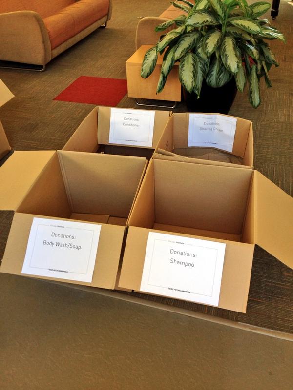 TFAChiInstitute's tweet photo. Donation boxes are located in the lounges of MSV! Please check TFANet for a full list of items you can donate! http://t.co/09Bkn6cv6R