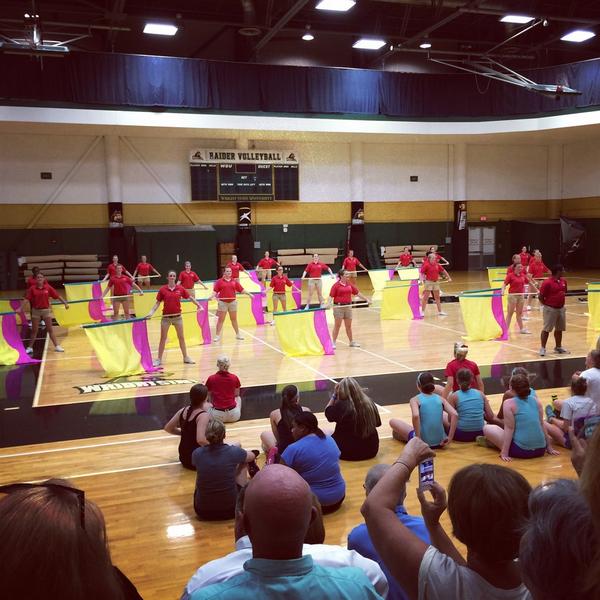 FJMClinics's tweet photo. More color guard, ready to entertain the audience!  #fjm2014 #fjmws2 #risetothechallenge http://t.co/SwkSa0D71x