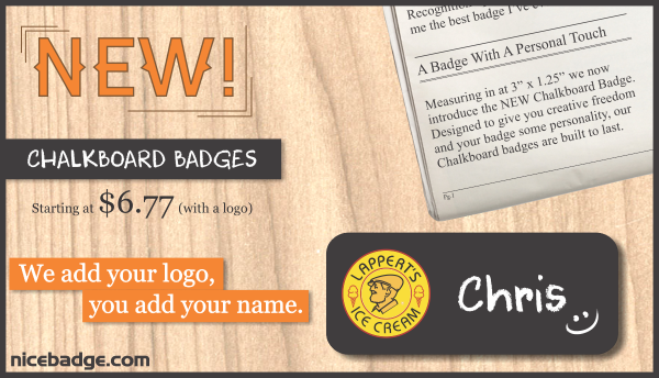 NiceBadge's tweet photo. Have you checked out our NEW Chalkboard Badges?
To get your FREE mockup now, click here http://t.co/9Rnkd8HPtZ
#NEW http://t.co/qMgC3byldC
