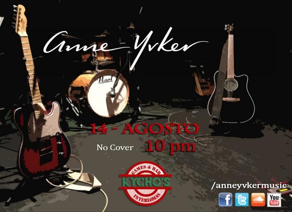 anneyvkermusic's tweet image. #fANNE's el 14 de agosto tocamos en @kychos .Va a estar buenísimo, covers y rolas mías,ahí los veo! #PopFusion