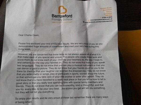 TastemakerMom's tweet image. Love this letter from a headmaster to a student about putting test scores in perspective