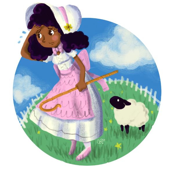 DrawYourselfAs's tweet photo. “@ConnieBeckham: Me as Little Bo-Peep for July's @DrawYourselfAs topic! :D #DrawYourselfAs #nurseryrhymes http://t.co/PximtXrknu”