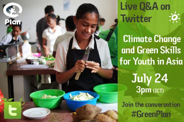 PlanAsiaPacific's tweet photo. Join our live Twitter Q&amp;A on 'Green Skills for Asia Youth'. Follow the convo #GreenPlan &amp; DM your Qs to @PlanAsia http://t.co/tUkLTLuga6
