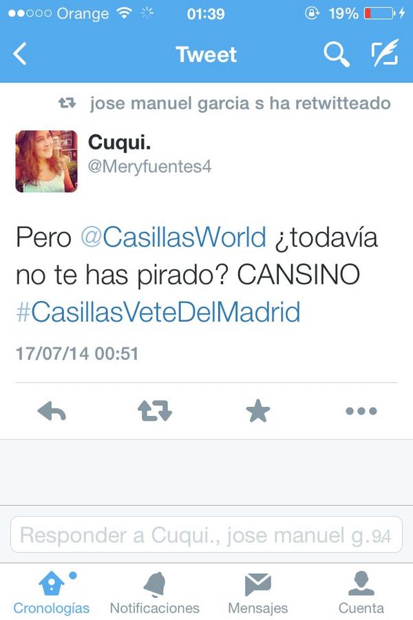 pily_fcb's tweet photo. Me encanta lo agradecidos que son con Casillas por tantos años que ha entregado al Madrid #VerguenzaAjena http://t.co/JIWIqwKvMj