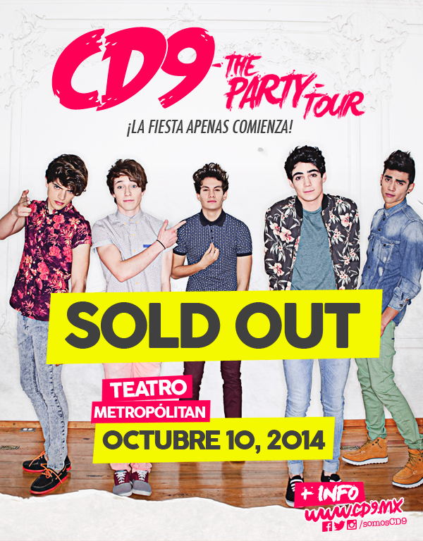 No sabemos si llorar, reír, brincar o gritar. ¡En 100 minutos, SOLD OUT! ¡GRACIAS! #CD9EnElMetropolitan #ThePartyTour