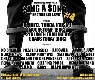 Coming soon!! Sing a Song#4 'Brother in Arms' more info : Irawan 085691755598/Edrea 085733977356/ @ROSEWEEK_sda