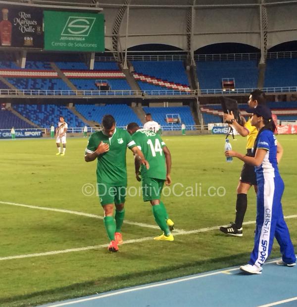 DeportivoCaliCP's tweet photo. Después de un año, Luis Fernando Mosquera vuelve a pisar una cancha en juego oficial.        !Bienvenido Mosco! http://t.co/ETMJoN9shG