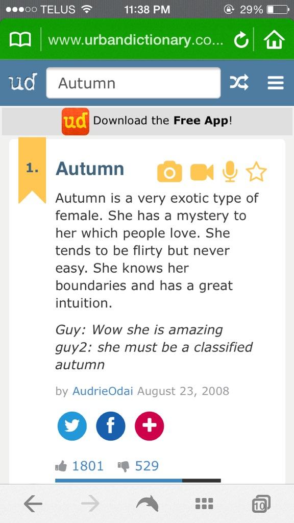 AutumnRose1812's tweet photo. #TweetAPicOfYourNameInUrbanDictionary http://t.co/Zxv0xzeUEm