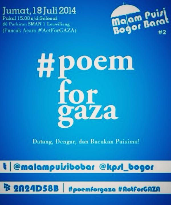 Yang paling ditunggu mah kedatangan kawankawan dari <a href="/jambanID/">JAMBAN</a> untuk berpartisipasi di #POEMforGaza :D