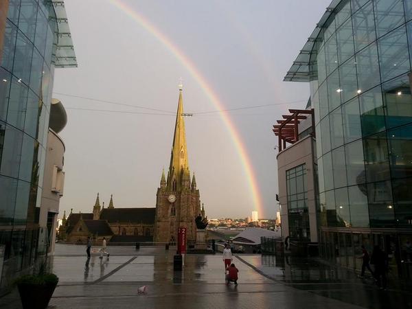Bullring's tweet image. Great picture! :-) RT @birminghammail: Nice one of @Bullring #rainbow birminghammail.co.uk/news/midlands-…