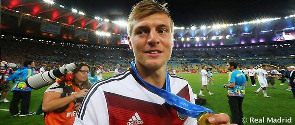 .<a href="/ToniKroos/">Toni Kroos</a> joins the Whites after winning the World Cup in Brazil with Germany #WelcomeKroos #halamadrid