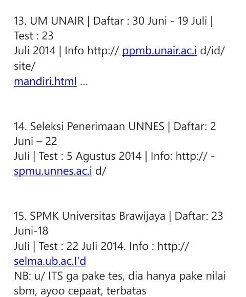 8_2014's tweet photo. [INFO] Seleksi Mandiri PTN http://t.co/w2Hqv7AI0A